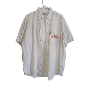 Columbia PFG Short Sleeve Fishing Shirt White Men's L Vented